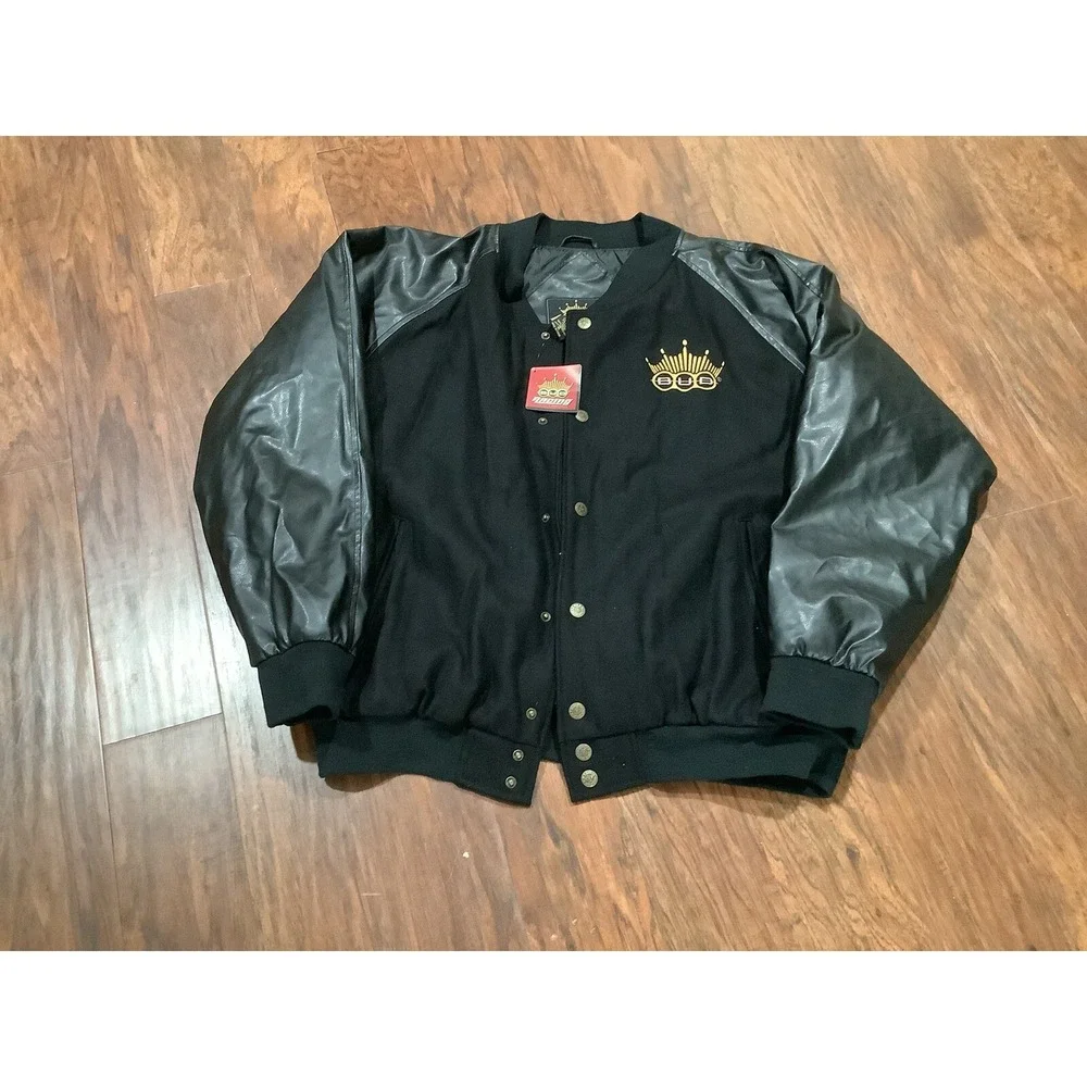 NWT  Vintage Budweiser Racing Poly Vinyl Wool Jacket Sz XLarge NASCAR.